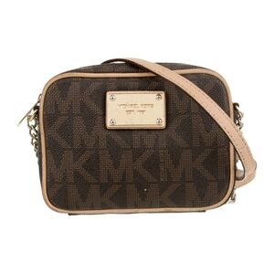 Michael Kors Iconic Crossbody – Stylish & Compact!Classic MK Brown Monogram